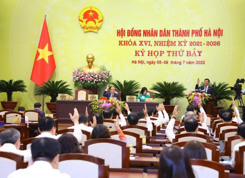 Quang cảnh kỳ họp thứ 7 HĐND TP Hà Nội (Ảnh TL).