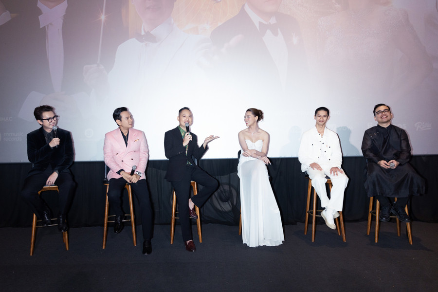 Nhạc sĩ Nguyễn Hải Phong chia sẻ về quá trình sáng tác ca khúc chủ đề tại buổi họp báo. Ảnh: BTC