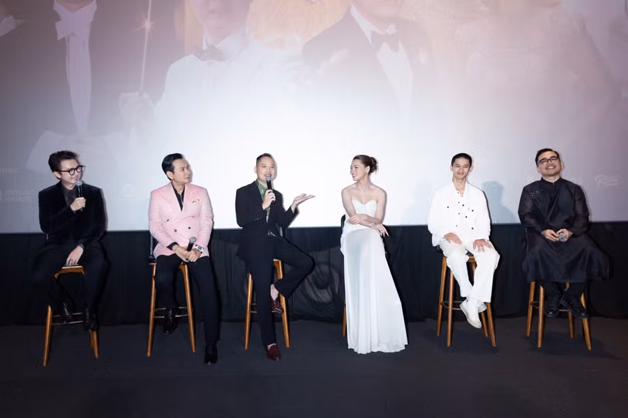 Nhạc sĩ Nguyễn Hải Phong chia sẻ về quá trình sáng tác ca khúc chủ đề tại buổi họp báo. Ảnh: BTC