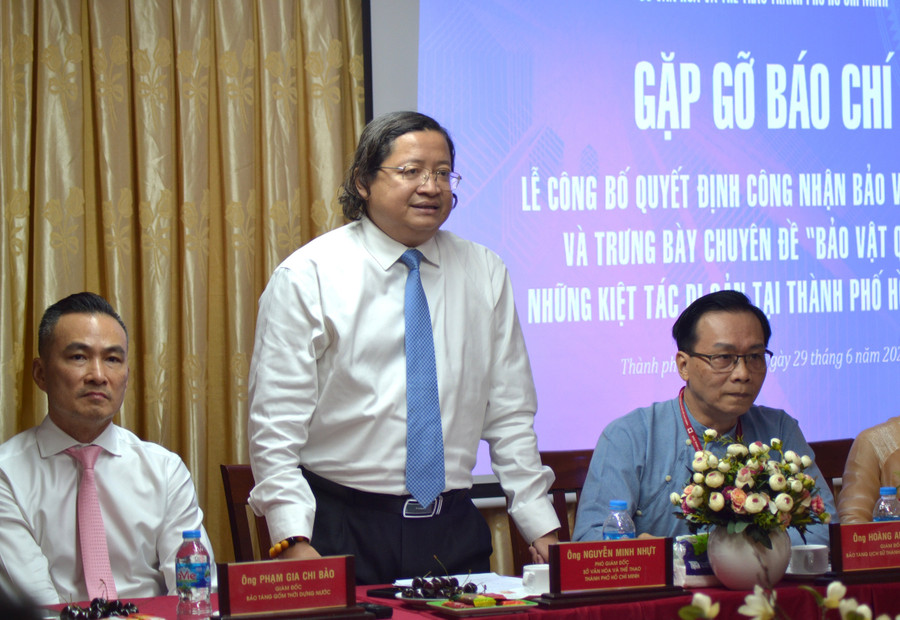 Ông Nguyễn Minh Nhựt - Phó Giám đốc Sở Văn hóa và Thể thao TPHCM phát biểu tại lễ công bố. Ảnh: H.P. hmn1.jpg
