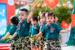 Hội thao Bé đi giữa cờ hoa của Trường Mầm non Ngọc Lan (phường Hải Châu, TP Đà Nẵng).