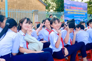 Học sinh Trường THCS Võ Như Hưng (phường Điện Bàn Đông, TP Đà Nẵng).
