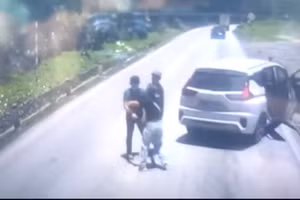 Sự việc xảy ra khu vực đèo Đá Trắng (ảnh cắt từ clip).