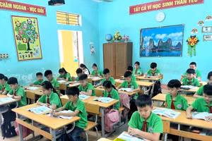 Giờ học của học sinh trường Tiểu học Đại An (xã Đại An, huyện Thanh Ba).