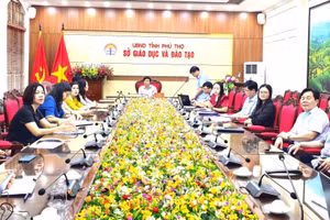 Quang cảnh hội nghị tại điểm cầu Sở GD&ĐT tỉnh Phú Thọ.