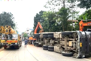 Hiện trường vụ tai nạn giao thông.