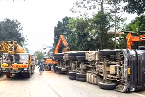 Hiện trường vụ tai nạn giao thông.