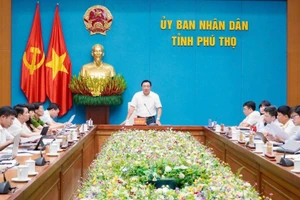 Ông Nguyễn Huy Ngọc, Phó Chủ tịch UBND tỉnh Phú Thọ phát biểu chỉ đạo tại hội nghị điểm cầu UBND tỉnh.