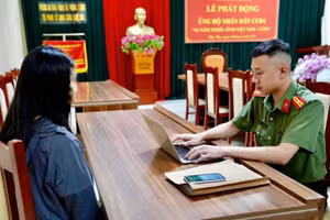 Cháu L làm việc tại cơ quan công an (ảnh Công an tỉnh Phú Thọ).