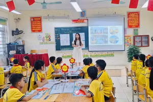 Trường Tiểu học Hương Canh A ứng dụng công nghệ số vào giảng dạy.