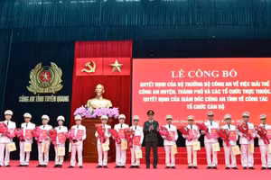 Tuyên Quang: Giải thể 7 cơ quan Công an cấp huyện, thành phố 