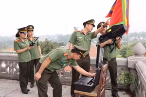 Công tác phát hiện, xử lý thiết bị bay hoạt động trái phép. (Ảnh: Công an tỉnh Phú Thọ cung cấp)