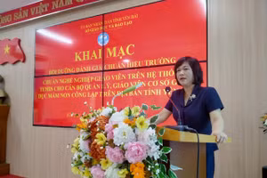 Bà Tô Thị Ánh – Phó Giám đốc Sở GD&ĐT Yên Bái, phát biểu khai mạc lớp Bồi dưỡng.