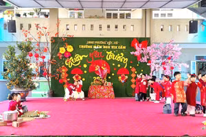 Sôi nổi hoạt động trải nghiệm "Xuân yêu thương" tại Trường Mầm non Gia Cẩm.