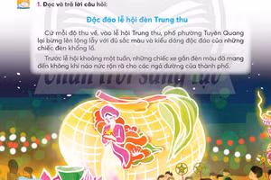 Sách giáo khoa Tiếng Việt lớp 3 có nội dung nói về Lễ hội Trung thu ở Tuyên Quang.