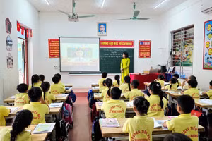 Các trường Tiểu học ở phường Phú Thọ chuyển đổi số đồng bộ từ quản lý đến dạy học (ảnh Trường Tiểu học Hùng Vương).