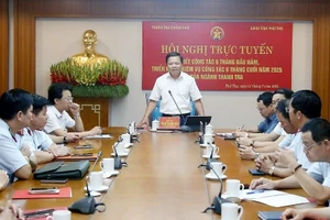 Ông Phan Trọng Tấn, Phó Chủ tịch UBND tỉnh Phú Thọ phát biểu tại điểm cầu tỉnh Phú Thọ.