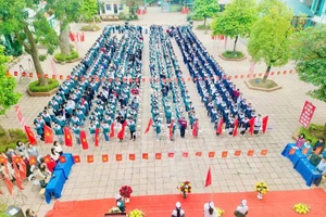 Trường THCS Vĩnh Lại (xã Bản Nguyên) xanh, sạch, đẹp.