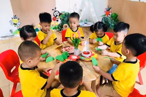 Hoạt động góc của các bé trường Mầm non Hà Lộc.