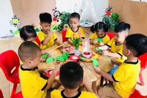 Hoạt động góc của các bé trường Mầm non Hà Lộc.