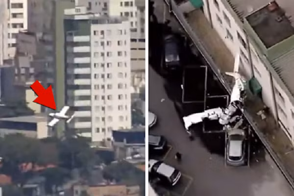 Hiện trường vụ máy bay đâm vào tòa nhà dân cư ở thành phố Belo Horizonte của Brazil, ngày 4/5/2026.