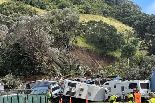 Hiện trường vụ sạt lở đất ở Mount Maunganui, ngày 21/1/2026.
