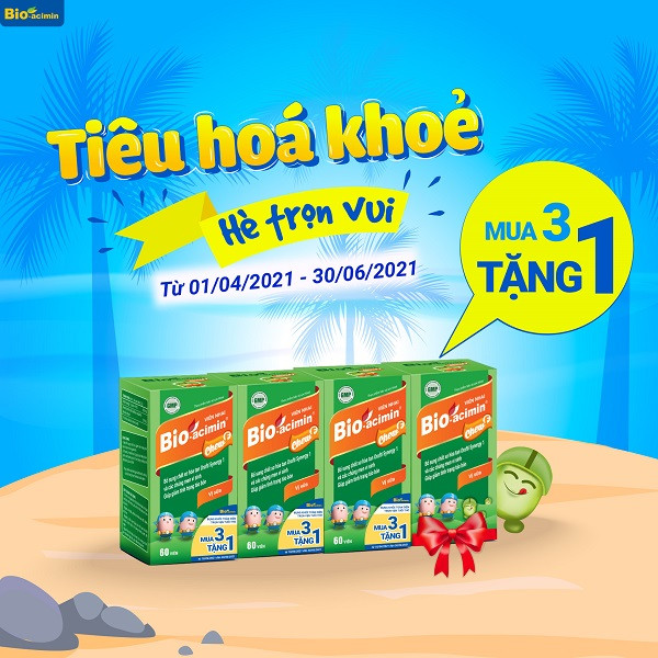 Mua 3 tặng 1: Quà tặng từ Bio-acimin giúp bé có Tiêu hóa khỏe – Đón hè trọn vui ảnh 4