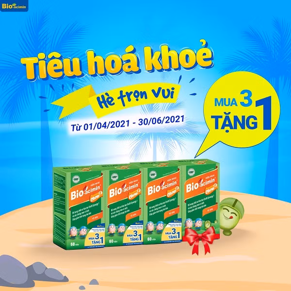 Mua 3 tặng 1: Quà tặng từ Bio-acimin giúp bé có Tiêu hóa khỏe – Đón hè trọn vui ảnh 4