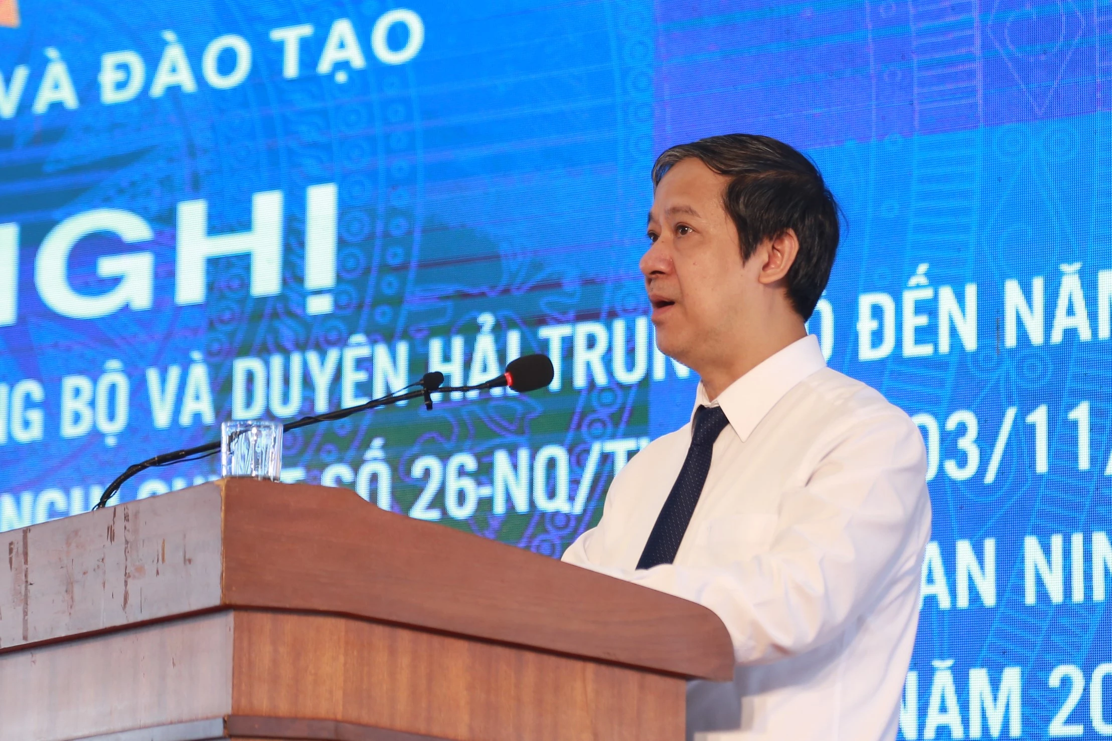 Bộ trưởng Nguyễn Kim Sơn phát biểu khai mạc hội nghị.