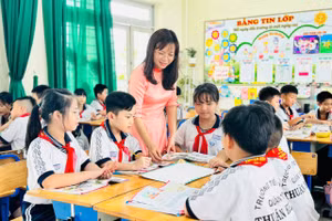 Hoạt động học tập tại Trường Tiểu học Thuận Kiều (phường Đông Hưng Thuận, TPHCM). Ảnh: MA.