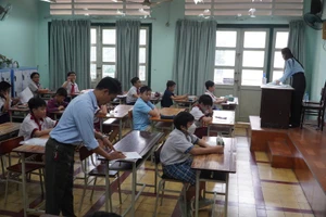 Học sinh tham gia kỳ khảo sát vào lớp 6 Trường THCS - THPT Trần Đại Nghĩa.