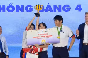 Đội Hồng Bàng 4, Trường THCS Hồng Bàng nhận cúp vô địch.