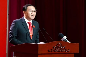 Ông Lâm Đình Thắng trình bày tại đại hội. Ảnh: BTC.
