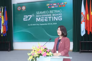 Bà Lê Thị Thùy Dương phát biểu tại sự kiện.