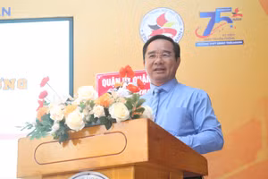 Ông Nguyễn Văn Được phát biểu tại lễ kỷ niệm.