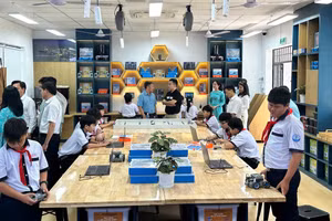 Phòng thực hành giáo dục STEM tại trường THCS Quang Trung.