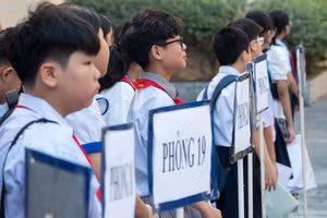 Học sinh tham gia khảo sát vào Trường THCS-THPT Trần Đại Nghĩa.