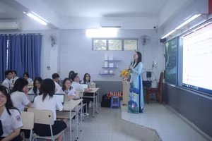 Giờ học của học sinh Trường THPT Phú Nhuận (TPHCM).