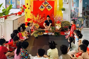 Hoạt động trải nghiệm của trẻ mầm non TPHCM.