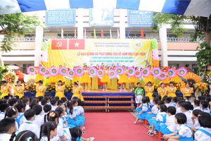 Lễ khai giảng tại Trường tiểu học Lê Quý Đôn. Ảnh: Website nhà trường.