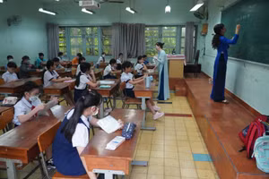 Học sinh tham gia kỳ khảo sát vào Trường THCS - THPT Trần Đại Nghĩa năm 2024.