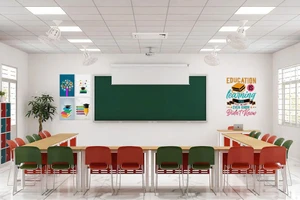 Một phòng học tại Trường tiểu học - THCS VSchool.