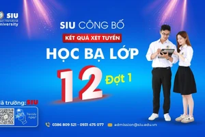 SIU công bố điểm chuẩn xét tuyển học bạ lớp 12 đợt 1 năm 2024 và điểm chuẩn xét tuyển kết quả thi ĐGNL của ĐHQG TPHCM 2024.