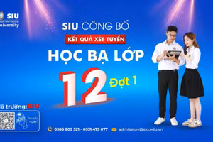 SIU công bố điểm chuẩn xét tuyển học bạ lớp 12 đợt 1 năm 2024 và điểm chuẩn xét tuyển kết quả thi ĐGNL của ĐHQG TPHCM 2024.