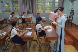 Học sinh tham gia khảo sát vào lớp 6 Trường THCS và THPT Trần Đại Nghĩa.