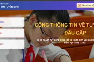 Cổng thông tin tuyển sinh đầu cấp của TPHCM.