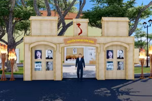 Phối cảnh khu vực Hội sách Côn Đảo với chủ đề “Huyền thoại Côn Đảo”.