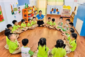 Tiết học của trẻ Mầm non TPHCM.