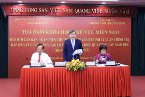 Đại diện Ban Tuyên giáo và Dân vận Trung ương; Thành uỷ TPHCM; Viện Hàn Lâm Khoa học xã hội Việt Nam đồng chủ trì tọa đàm.
