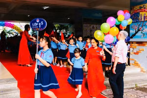 Học sinh Trường Tiểu học Nguyễn Văn Trỗi (TP Thủ Đức) trong ngày khai giảng năm học mới 2024-2025.